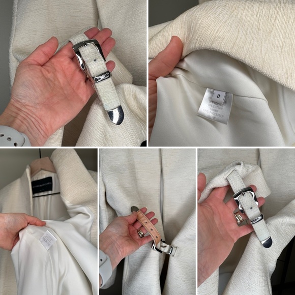 Brandon Maxwell Cream White Belted Jacket ASO Meghan Markle Size US 0 - Picture 17 of 17